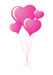 Fototapeta na wymiar Pink valentine balloons isolated on white background