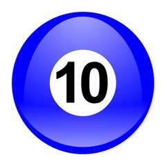 Obraz premium blue aqua button with number ten