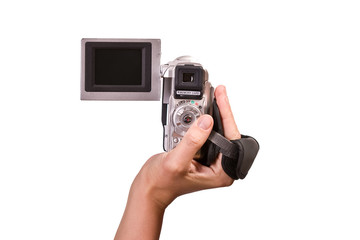 shoot series: digital video camcorder in hand