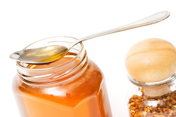 Honey close-up, image series of healthy food