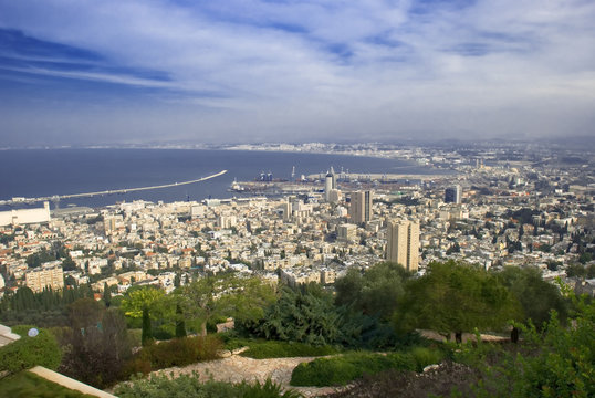 Panorama of Haifa city from Israel