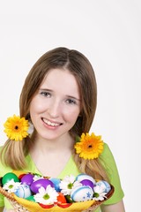 smiling girl and easter egg