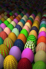 colored easter eggs; 3d illustration