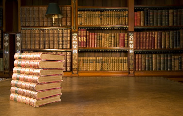 Old books in classic library