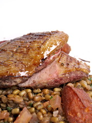 gebratene entenbrust auf linsengem&uuml;se