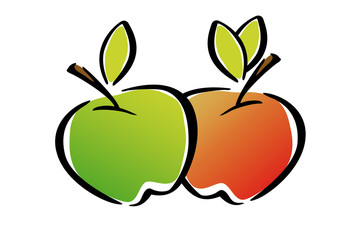 pomme rouge et verte