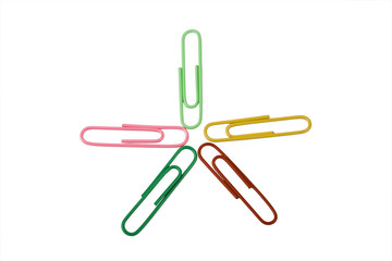 office paper clips on white background