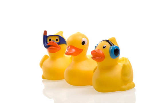 image of a cute rubber duck on white