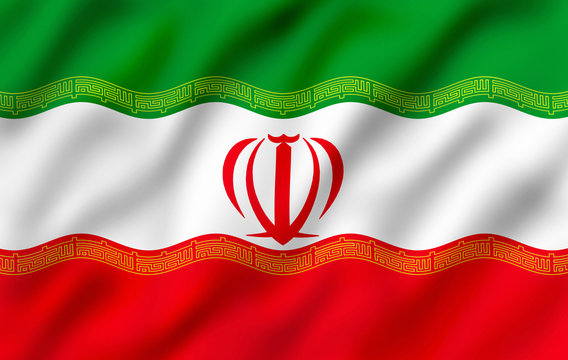 Flag of Iran waving, suitable to use it as background