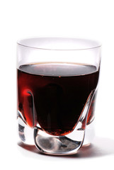 A glass of cola on white background