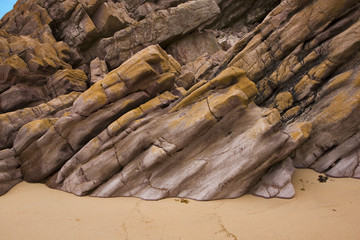 cap d'erquy, bretagne, 22 : rochers sur la plage