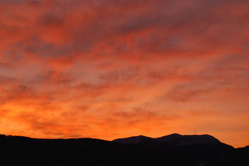 Sonnenuntergang in den Alpen