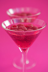 Raspberry cosmopolitan cocktails