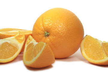 Oranges on white