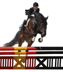show jumping - isolated on white