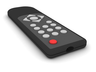 Universal remote control on white background