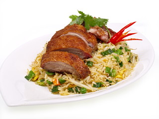 gebratener reis mit hongkong ente