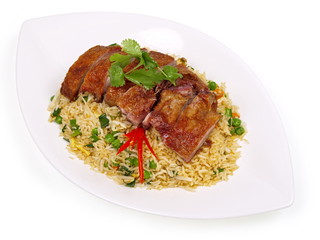 gebratener reis mit hongkong ente