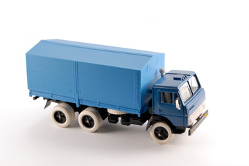 Collection scale model of blue truck The model is made of metal