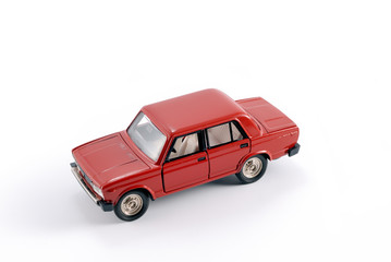 Plakat Kolekcja model czerwony samochód Model wykonany jest z metalu
