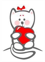kitten and heart
