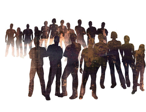 textures style of people silhouettes 