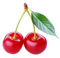 Cherry; objects on white background