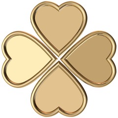 Gold  3d lucky clover