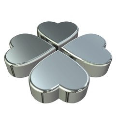 Steel 3d clover perspective