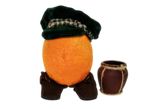orange in male hat 