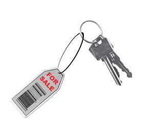 keys with for sale sign hanging off them