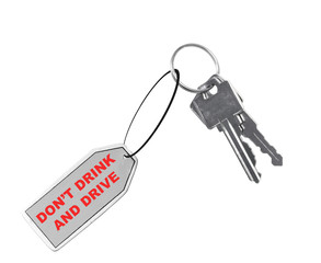 keys with tag saying don't drink and drive