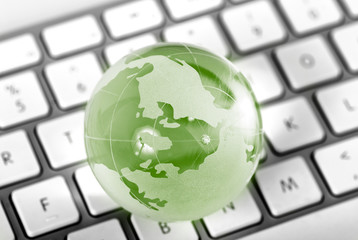 Globe on keyboard