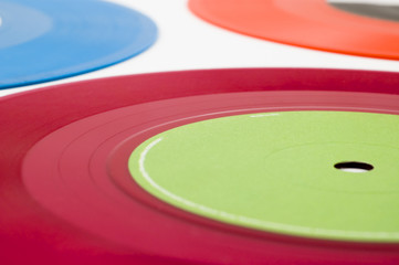 Colorful vinyl records