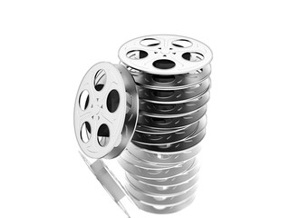 film reels over white