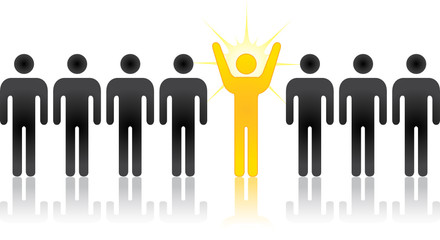 Silhouette people, an individual, innovator, or entrepreneur