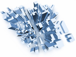 Fototapeta premium Abstract 3d model of megacity