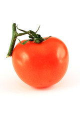 three tomatos with a bit of shadow isolated on white