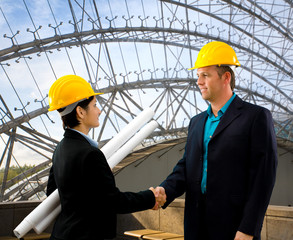 Architects shaking hands