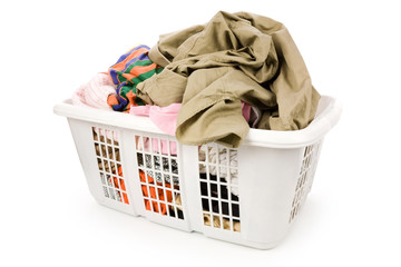 laundry basket and dirty clothing