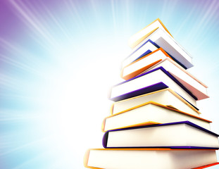 colored books on abstract background