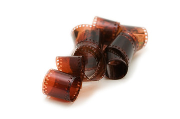 Roll of film isolated on the white background