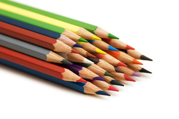 Fototapeta premium Colour pencils isolated on the white background