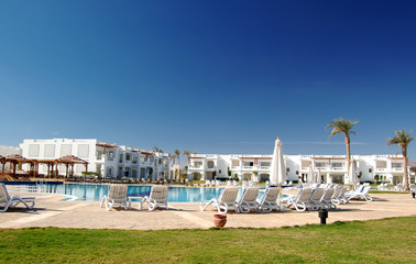 swimming pool in an african hotel, Egypt