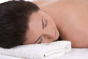 Obraz na płótnie Canvas Beautiful woman enjoying a spa treatment