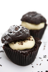 Choc cakes close up - shallow dof