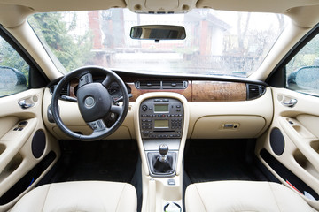 interior of exclusive limousine - photo taken by lens 12mm - obrazy, fototapety, plakaty