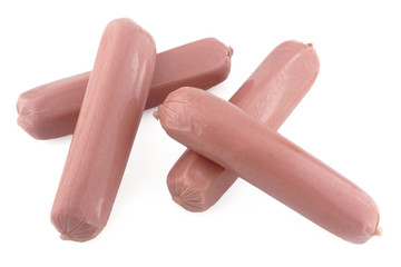 Frankfurter sausages isolated on white background