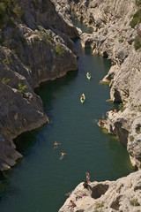 roussillon : gorges de l'Hérault : canoé