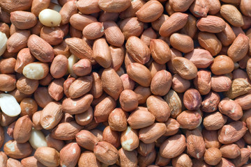 closeup of uncooked  fresh peanuts